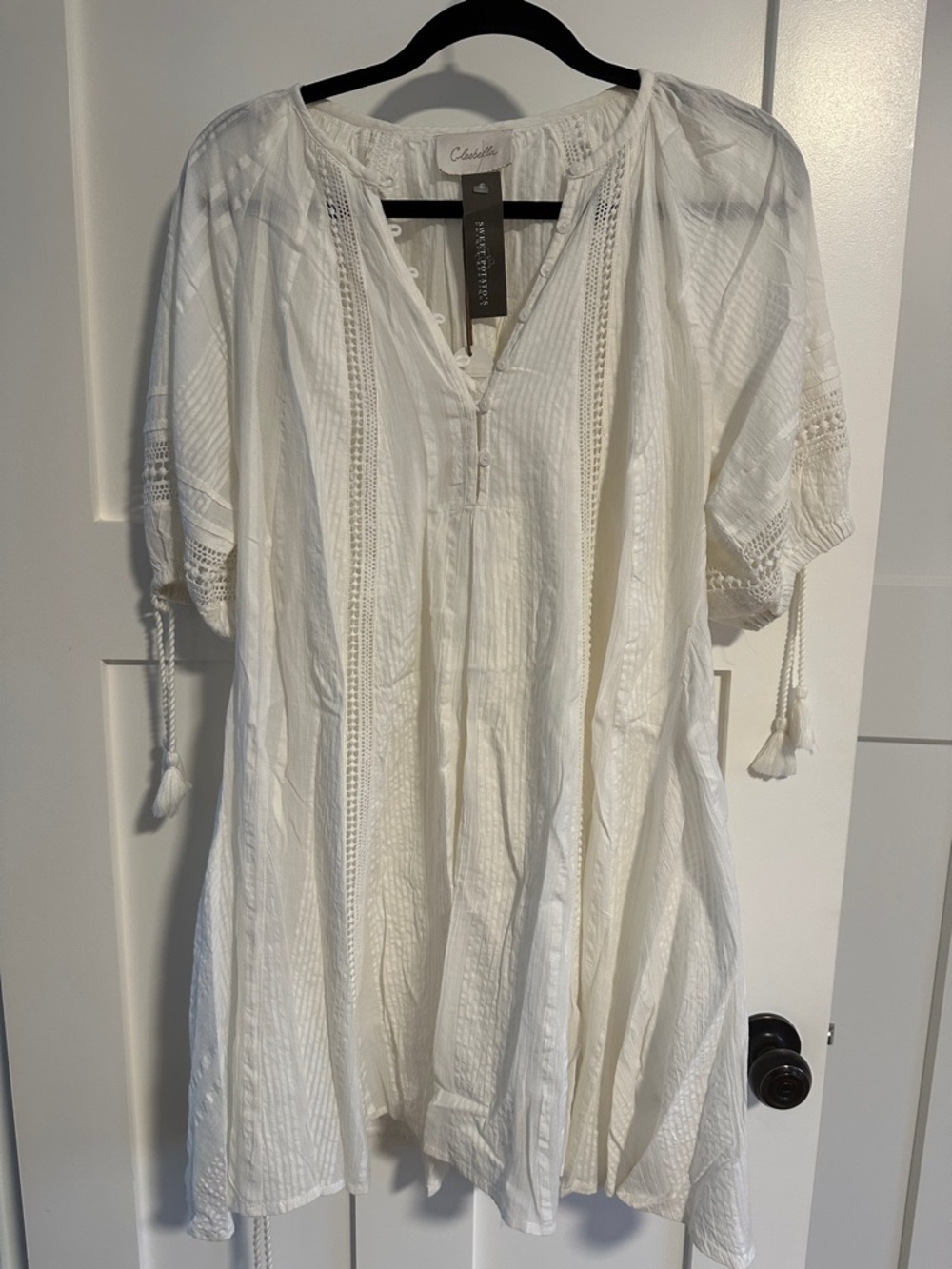 Cleobella Ivory Crochet-Trim Boho Tunic